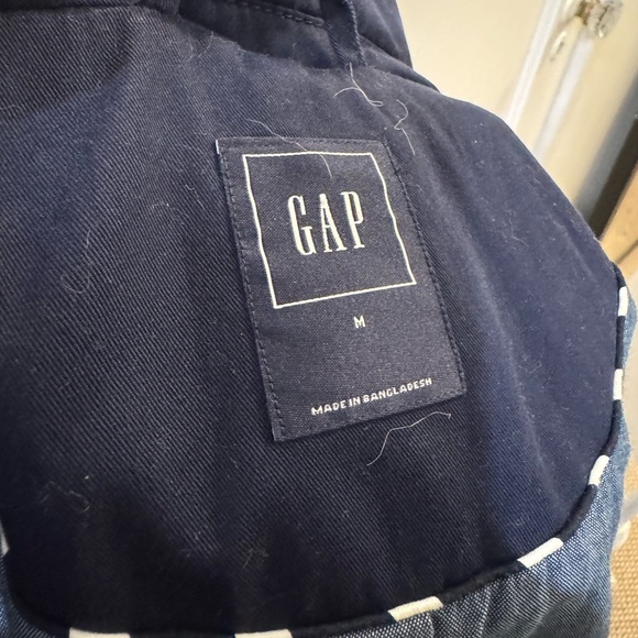 GAP Blue Trench Coat with Wide Lapel and Belt - Picture 12 of 14